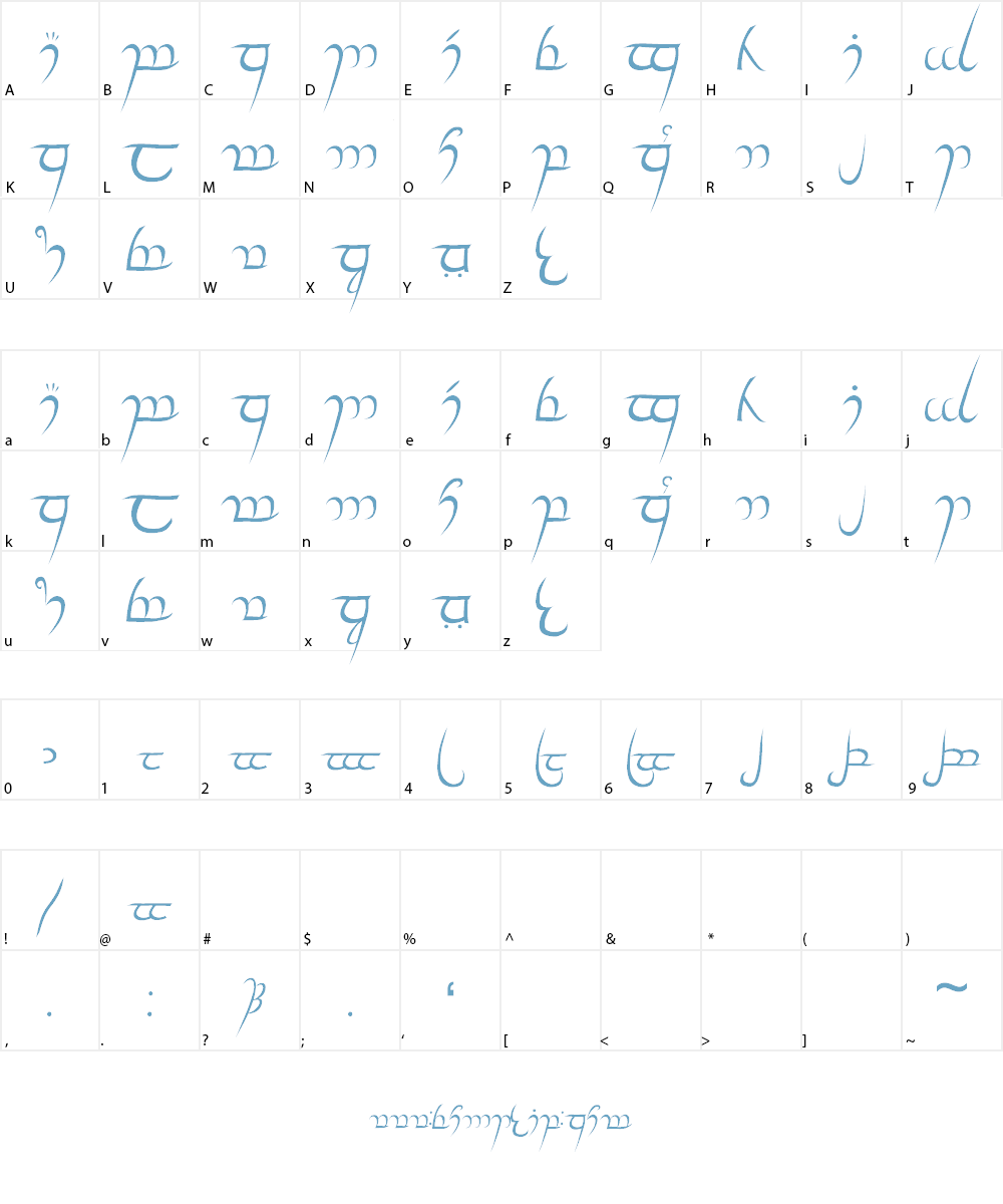 elvish Font Character